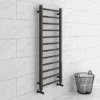 Brooklyn Black Nickel 1200 x 500mm Straight Heated Towel Rail