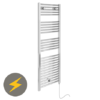 E-Diamond Electric Only Heated Towel Rail - W480mm x H1375mm - Chrome - Straight