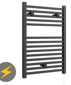 E-Cube Electric Only Heated Towel Rail - W500mm x H690mm - Anthracite Grey