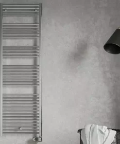 E-Diamond Electric Only Heated Towel Rail w. Digital Thermostat - W480mm x H1375mm - Chrome - Straight -Cheap Bathroom Heating Store 388535 d4 460