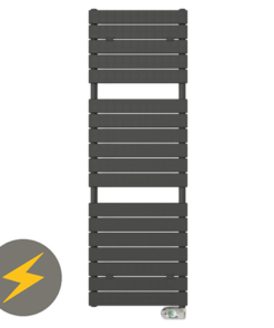 E-Milan Electric Only Heated Towel Rail w. Digital Thermostat - W500mm x H1513mm - Anthracite