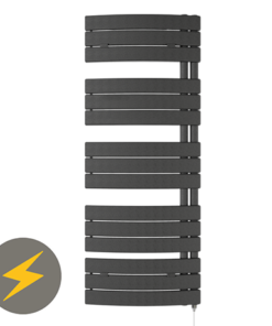 E-Delta Electric Only Heated Towel Rail - W550mm x H1380mm - Anthracite