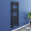 Toreno Black Curved W500 x H1200mm Heated Towel Rail