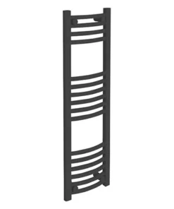 Diamond Curved Heated Towel Rail - W300 x H1000mm - Anthracite