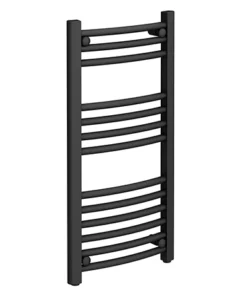Diamond Curved Heated Towel Rail - W400 x H800mm - Anthracite