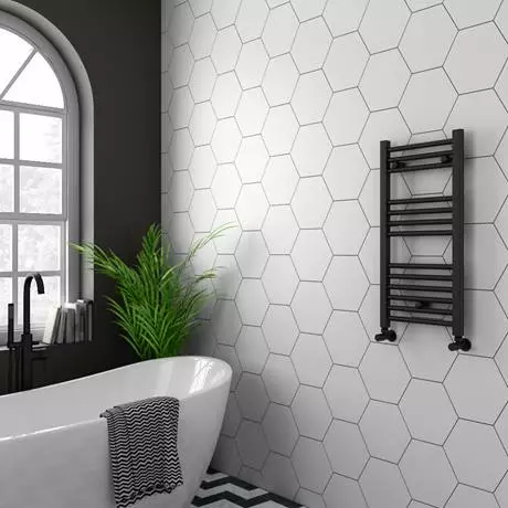 Diamond Anthracite 400 x 800mm Straight Heated Towel Rail (incl. Valves + Electric Heating Kit) 6 Diamond Anthracite 400 x 800mm Straight Heated Towel Rail (incl. Valves + Electric Heating Kit) - Image 4