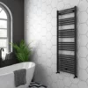 Diamond Heated Towel Rail - W600 x H1600mm - Anthracite - Straight -Cheap Bathroom Heating Store AFT6X1600 n p