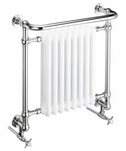 Heritage - Clifton Wall Mounted Heated Towel Rail with Crosshead Valves - AHC101