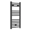 Diamond Heated Towel Rail - W300 x H800mm - Anthracite - Straight