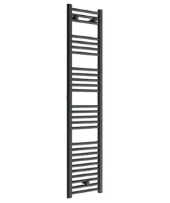 Diamond Heated Towel Rail - W300 x H1600mm - Anthracite - Straight