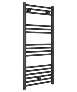 Diamond Heated Towel Rail - W500 x H1000mm - Anthracite - Straight