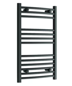 Diamond Curved Heated Towel Rail - W500 x H800mm - Anthracite