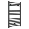 Diamond Heated Towel Rail - W500 x H800mm - Anthracite - Straight