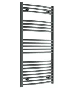 Diamond Curved Heated Towel Rail - W600 x H1200mm - Anthracite
