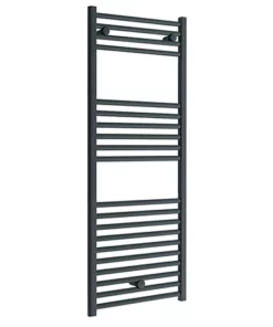Diamond Heated Towel Rail - W600 x H1200mm - Anthracite - Straight