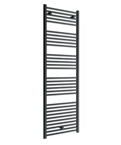 Diamond Heated Towel Rail - W600 x H1800mm - Anthracite - Straight