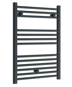 Diamond Heated Towel Rail - W600 x H800mm - Anthracite - Straight