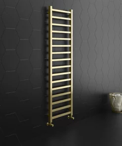 Arezzo Cube Brushed Brass 1600 x 500 Heated Towel Rail