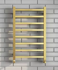 Arezzo Cube Brushed Brass 800 x 500 Heated Towel Rail 7 Arezzo Cube Brushed Brass 800 x 500 Heated Towel Rail -Cheap Bathroom Heating Store AZ85BBSQ n d3 460