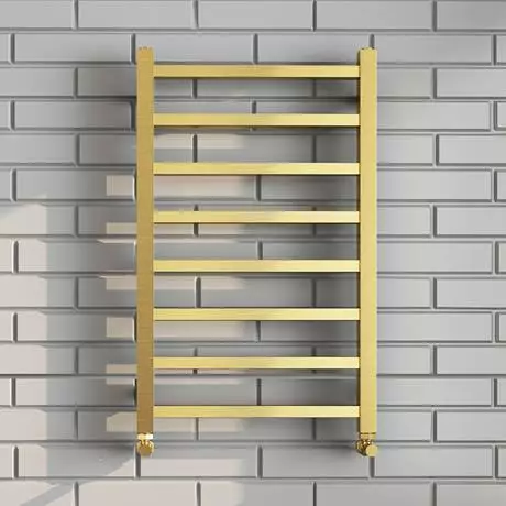 Arezzo Cube Brushed Brass 800 x 500 Heated Towel Rail 5 Arezzo Cube Brushed Brass 800 x 500 Heated Towel Rail - Image 3