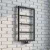 Arezzo Matt Black 800 x 500 Ladder Heated Towel Rail -Cheap Bathroom Heating Store AZ8MB p