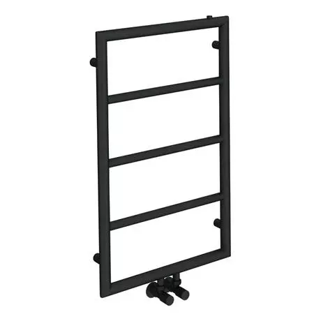 Arezzo Matt Black 800 x 500 Ladder Heated Towel Rail 6 Arezzo Matt Black 800 x 500 Ladder Heated Towel Rail - Image 4