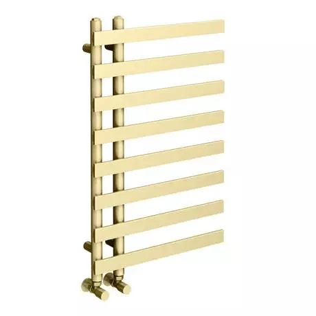 Arezzo Brushed Brass 800 x 500mm 8 Bars Designer Heated Towel Rail 4 Arezzo Brushed Brass 800 x 500mm 8 Bars Designer Heated Towel Rail - Image 2