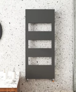 Arezzo Anthracite 1200 x 500 Designer Panel Radiator with Towel Rails
