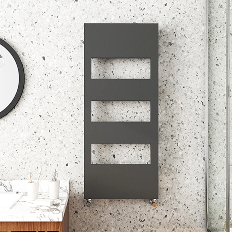 Arezzo Anthracite 1200 x 500 Designer Panel Radiator with Towel Rails 3 Arezzo Anthracite 1200 x 500 Designer Panel Radiator with Towel Rails