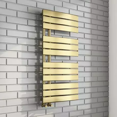Arezzo Brushed Brass Designer Heated Towel Rail 1080 x 550mm 6 Arezzo Brushed Brass Designer Heated Towel Rail 1080 x 550mm - Image 4