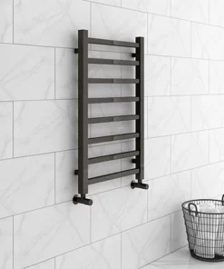Brooklyn Square 800 x 500mm Black Nickel Heated Towel Rail