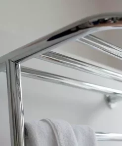 Burlington Strand Chrome Traditional Radiator and Angled Valves -Cheap Bathroom Heating Store BUR STRAND VALV D2 460