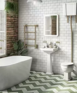 Chatsworth Traditional 498 x 748 Brushed Brass Wall Mounted Heated Towel Rail -Cheap Bathroom Heating Store CHTBB18 d4 460