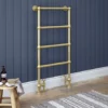 Chatsworth Traditional 598 x 1194 Brushed Brass Floor Mounted Heated Towel Rail -Cheap Bathroom Heating Store CHTBB19 np