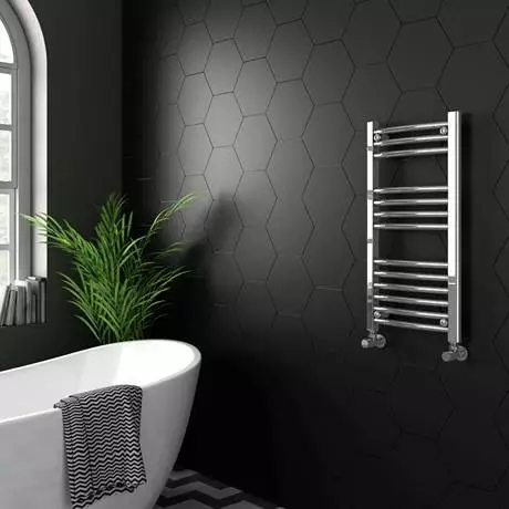 Diamond Curved Heated Towel Rail - 400mm x 800mm - Chrome 4 Diamond Curved Heated Towel Rail - 400mm x 800mm - Chrome - Image 2