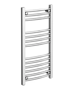 Diamond Curved Heated Towel Rail - 400mm x 800mm - Chrome
