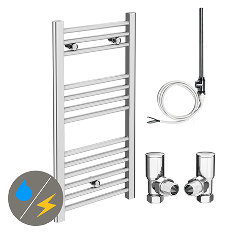 Diamond 400 x 800mm Straight Heated Towel Rail (incl. Valves + Electric Heating Kit) 3 Diamond 400 x 800mm Straight Heated Towel Rail (incl. Valves + Electric Heating Kit)