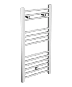 Diamond Heated Towel Rail - W400mm x H800mm - Chrome - Straight