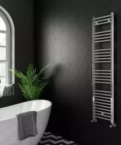 Diamond 500 x 1600mm Straight Heated Towel Rail (incl. Valves + Electric Heating Kit) -Cheap Bathroom Heating Store COL005 EHK d3 460