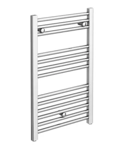 Diamond Heated Towel Rail - W500 x H800mm - Chrome - Straight