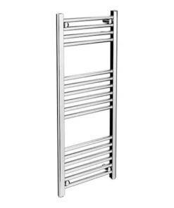 Diamond Heated Towel Rail - W400 x H1000mm - Chrome - Straight