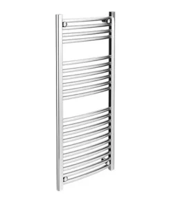Diamond Curved Heated Towel Rail - W500 x H1200mm - Chrome