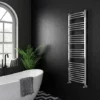 Diamond Curved Heated Towel Rail - W500 x H1600mm - Chrome 1 Diamond Curved Heated Towel Rail - W500 x H1600mm - Chrome -Cheap Bathroom Heating Store COL017 n p