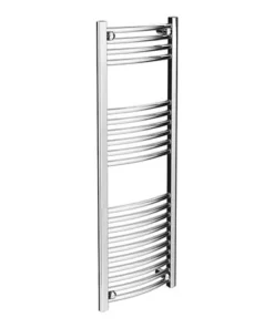 Diamond Curved Heated Towel Rail - W400 x H1200mm - Chrome