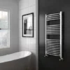 Diamond Curved Heated Towel Rail - 600mm x 1200mm - Chrome