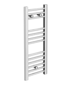 Diamond Heated Towel Rail - W300 x H800mm - Chrome - Straight