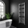 Diamond Curved Heated Towel Rail - W600 x H1600mm - Chrome -Cheap Bathroom Heating Store COL023 n p