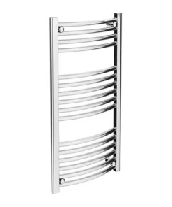 Diamond Curved Heated Towel Rail - W500 x H1000mm - Chrome