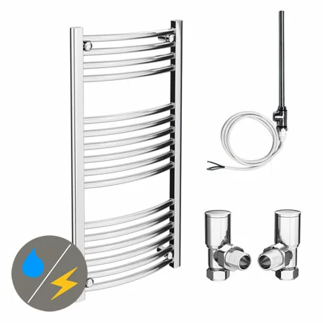 Diamond 500 x 1000mm Curved Heated Towel Rail (incl. Valves + Electric Heating Kit) 3 Diamond 500 x 1000mm Curved Heated Towel Rail (incl. Valves + Electric Heating Kit)