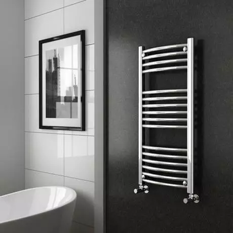 Diamond 500 x 1000mm Curved Heated Towel Rail (incl. Valves + Electric Heating Kit) 7 Diamond 500 x 1000mm Curved Heated Towel Rail (incl. Valves + Electric Heating Kit) - Image 5